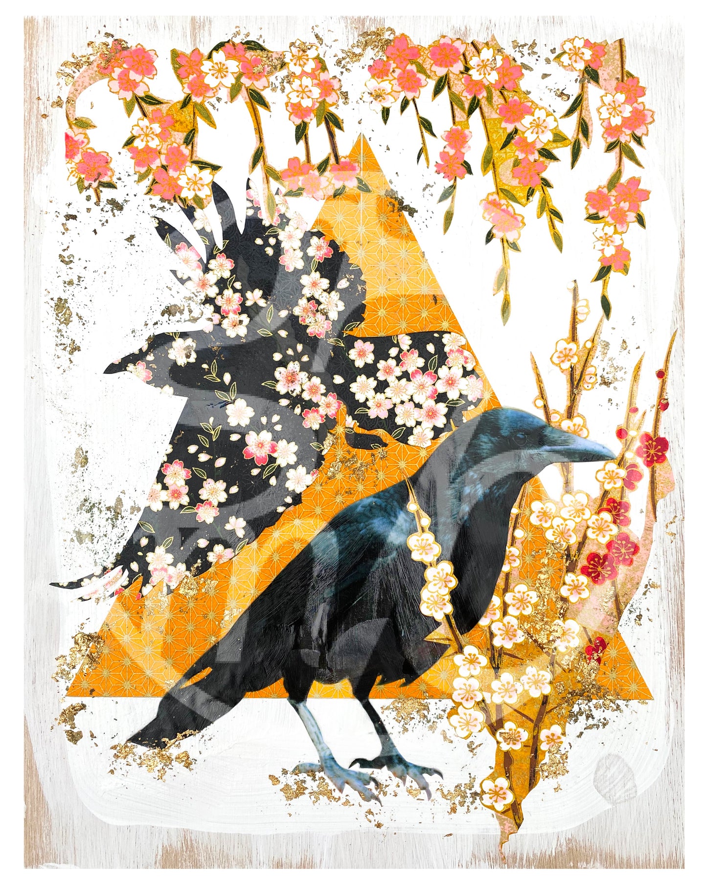 A watermarked image of the original artwork Caution Crow.