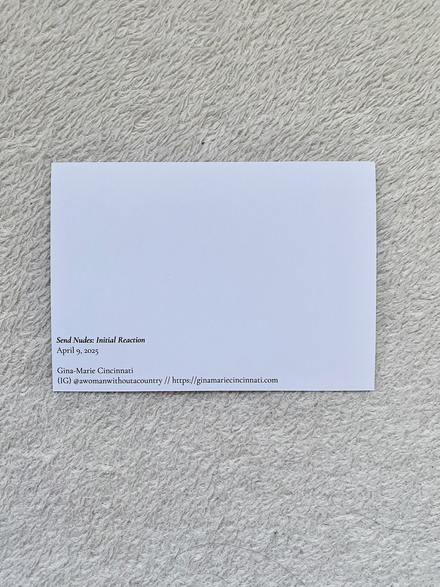 Send Nudes Initial Reaction A6 Postcard