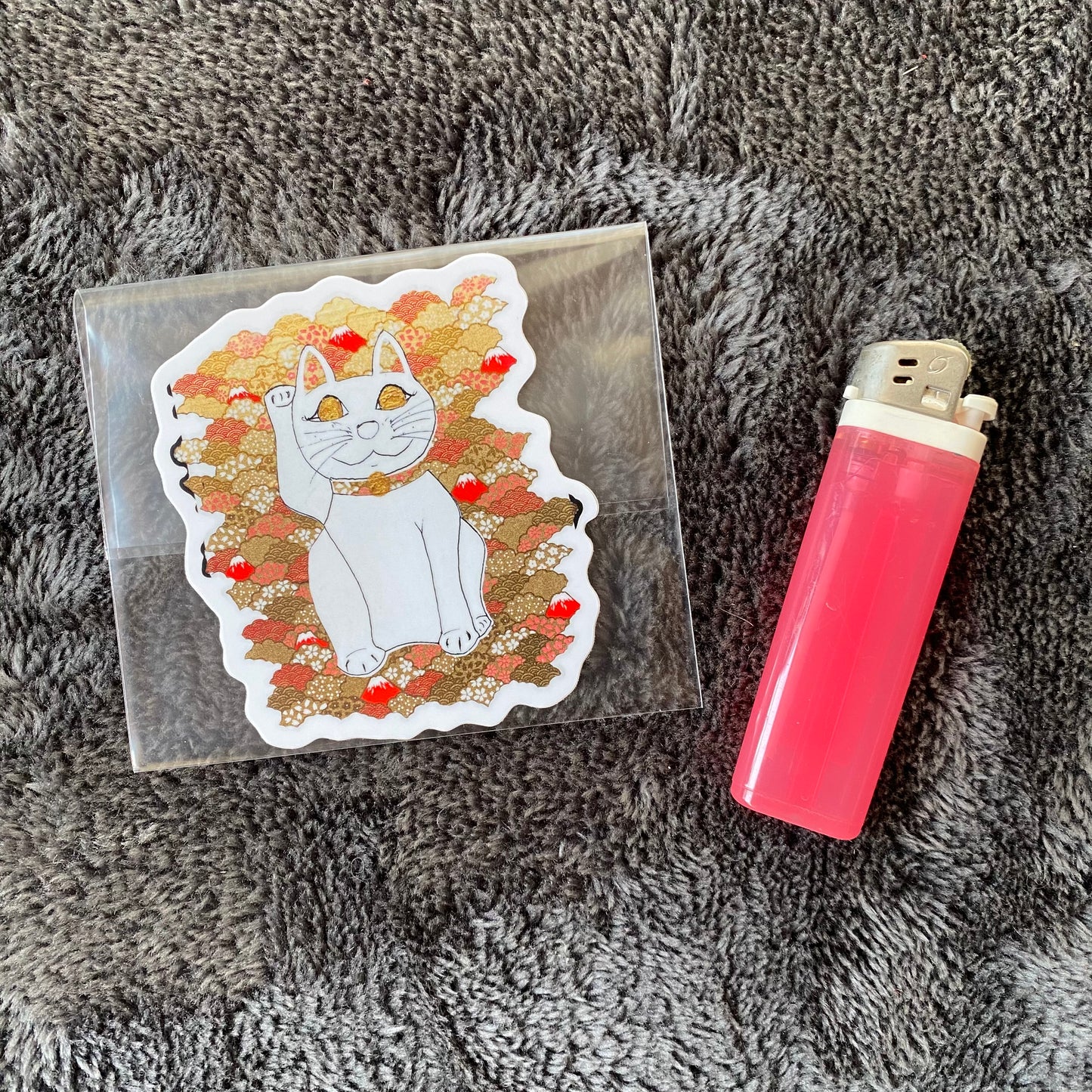 56. Pink/Gold Neko Sticker