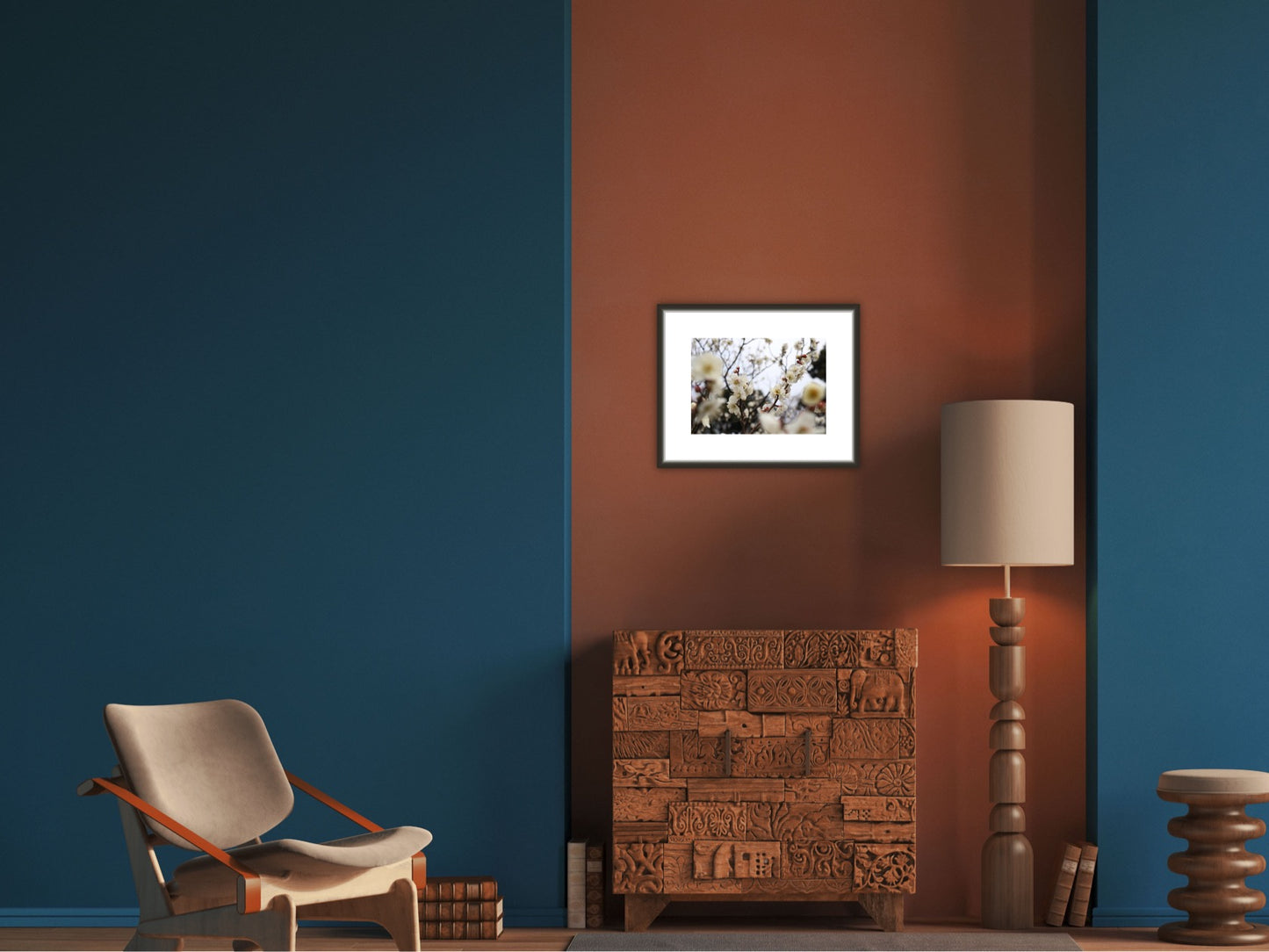 White Ume (Plum) Blossoms, Photographic A3 Poster Print